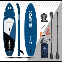 SKINFOX SEAPIKE CARBON-SET (335x78x15)  4-TECH L-CORE SUP Paddelboard blau blau Board,Bag,Pumpe,CARBON-Paddle,Leash,Kayak-Seat